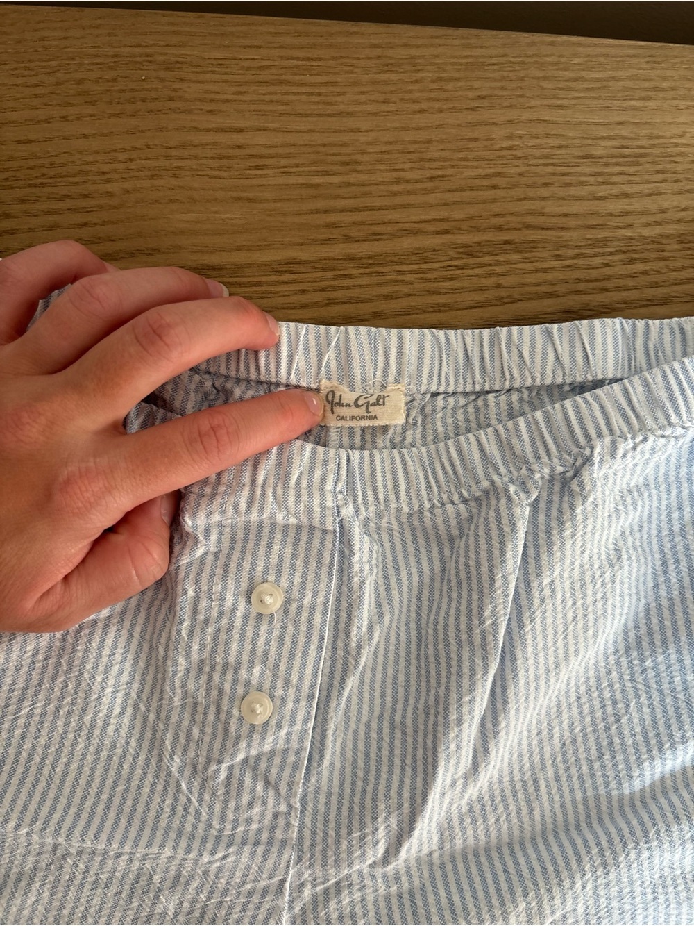 Brandy Melville White & Blue Striped Boxer Shorts - Picture 4 of 7